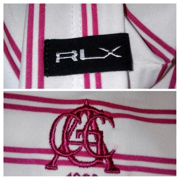 (3/$20) Ralph Lauren RLX magenta and white polo shirt - Picture 8 of 8